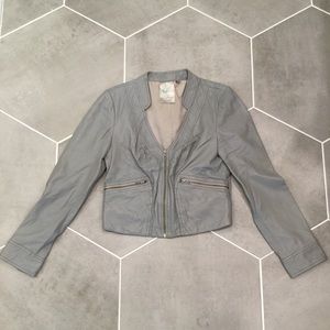 Like new! Hinge Grey Leather Jacket